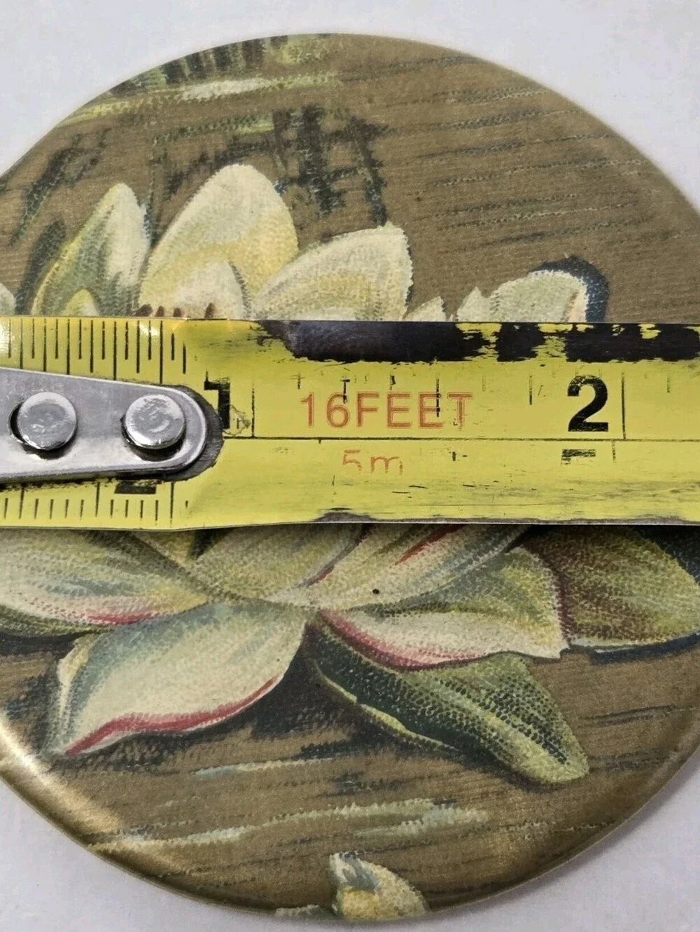 Vintage Minature Purse Mirror Floral 2